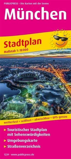 Image du produit Munich, en Allemagne. Plan de ville 1:18 000 18000