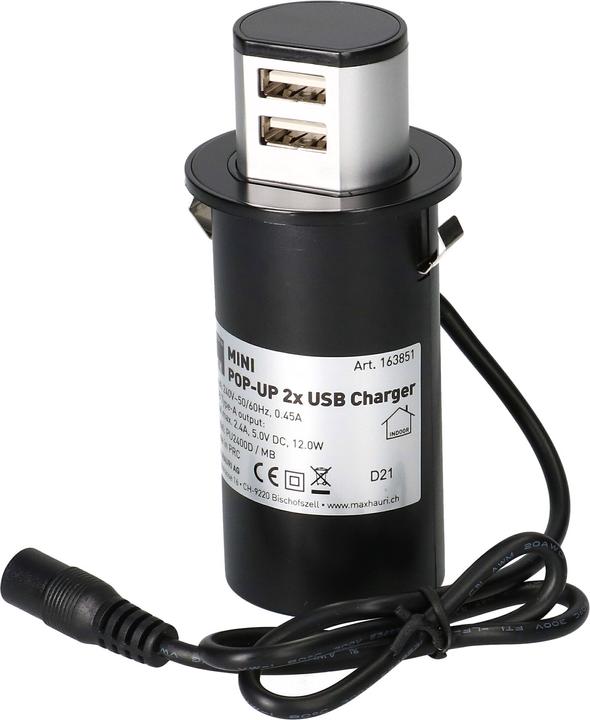 Actual product image Max Hauri MINI POP-UP Charger (2 x, USB-A, 2 m)