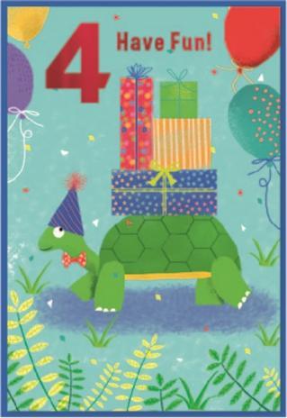 Produktbild Simon Elvin Grusskarte Have Fun 4. Geburtstag 6erPack Karton (6 Stk.)