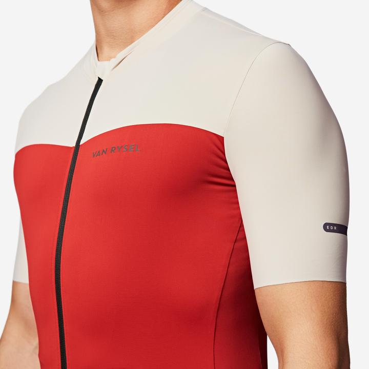 Produktbild Van rysel Rennrad Fahrradtrikot Sommer kurzarm Herren Slimfit Endurance 2 rot/beige (S)