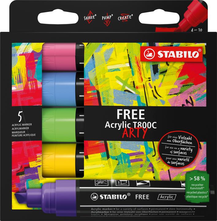 Produktbild STABILO Seasi 5-Etui (Hellgrün, Lila, Rose, Gelb, Hellblau, 10 mm, 5 x)