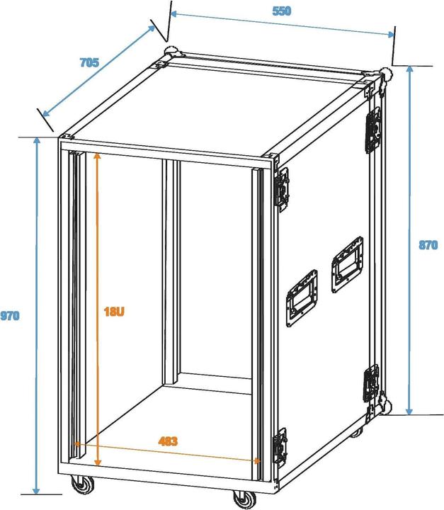 Immagine prodotto Roadinger PR-2ST rack per amplificatori, 18U, 57cm con rotelle (Amplificatore)