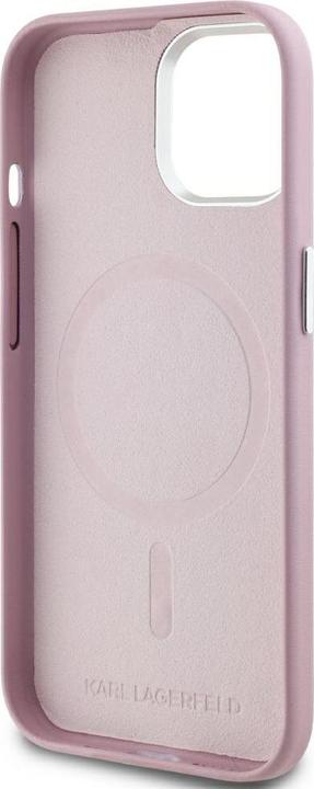 Immagine prodotto Karl Lagerfeld Case FW Metal Plate MagSafe for iPhone 15 pink (Apple iPhone 15)