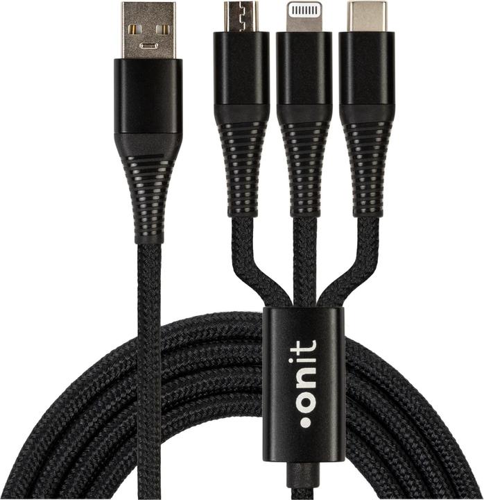 Produktbild Onit USB A – USB C/Lightning/Micro USB B (0.20 m, USB 2.0)