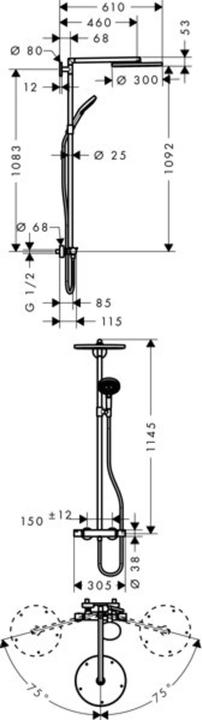 Actual product image hansgrohe Showerpipe RAINDANCE SELECT S 300 Air