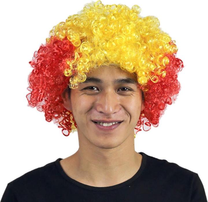 Actual product image PhoneLook Fan article Spain Wig in Spain Flags Colour Hair Curled Unisex