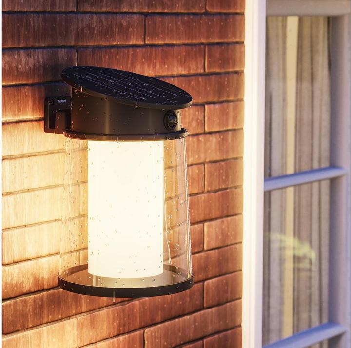 Actual product image Philips Lighting Juda 929004633201 Solar-Aussenwandleuchte 3.2 W Warmweiss Schwa (470 lm, IP44)