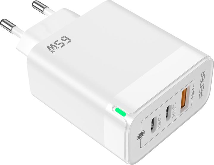 Actual product image Pedea Quick charger "Triple" 65W GaN USB-C (PD) USB-A, white (65 W)