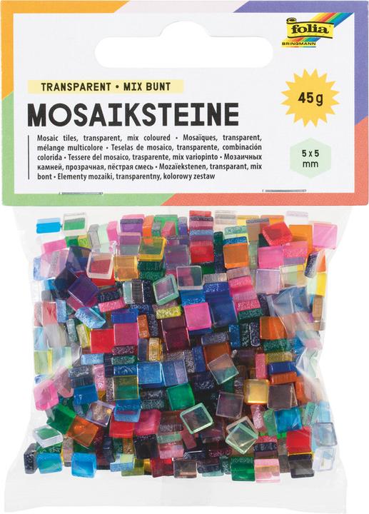 Actual product image Folia TRANSPARENT mosaic stones, 45g, 5x5mm