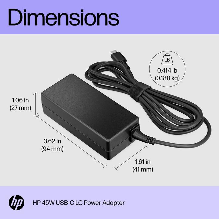 Produktbild HP USB-C LC Power Adapter (45 W)