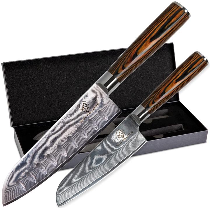 Wolfblood Damastmesser-Set (17 cm)