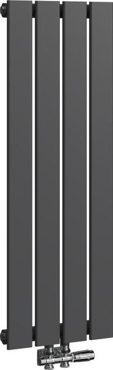 Emke Heizkörper, Flachheizkörper mit Zentralanschluss, Schwarz 90x30cm 403W Einlagig (403 W)