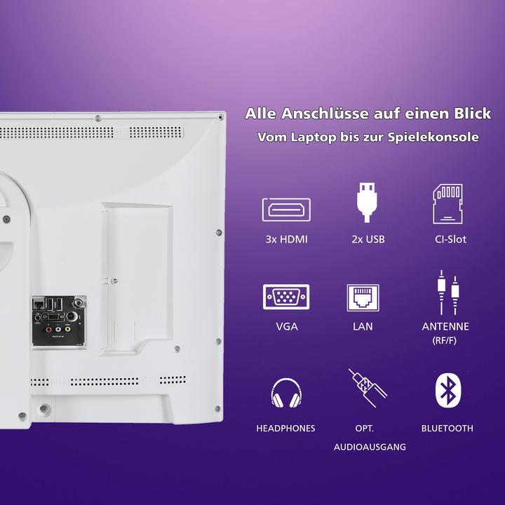 Produktbild JVC tragbarer 32 Zoll LED Fernseher mit Akku (HD Smart TV, HDR, Triple-Tuner, HD+) (32", LCD, HD ready, 2024)