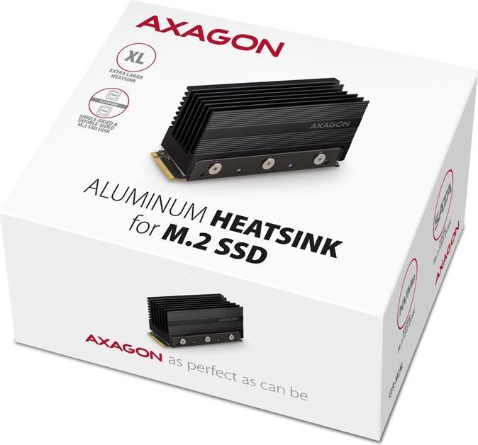 Produktbild Axagon CLR-M2XL passive - M.2 SSD, 2280 - Aluminium-Heatspreader mit Kühlrippen
