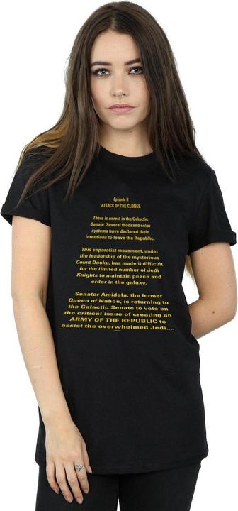 Immagine prodotto Star Wars Attack Of The Clones Opening Crawl Maglietta Ampia Donna (L)