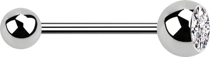 Actual product image Star Piercing Micro barbell silver with ball and ball crystal silver (Surgical steel 316L, without brass)