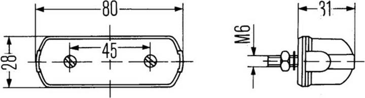 Actual product image Hella Number plate light Number plate light left, right, rear 12 V, 24 V