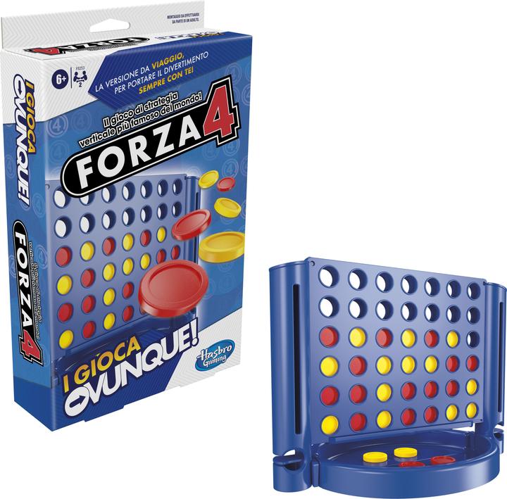 Produktbild Hasbro 4 gewinnt Kompakt, portables Spiel für 2 Spieler, Reisespiel für Kinder, Spass überall (Italienisch)