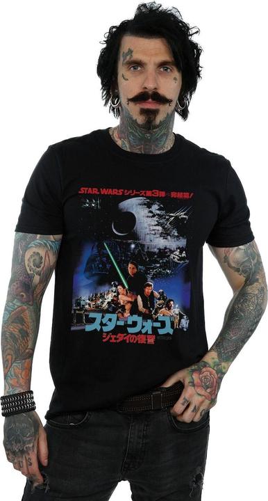 Actual product image Star Wars Mens Katakana Return Of The Jedi Poster T-Shirt (XL)
