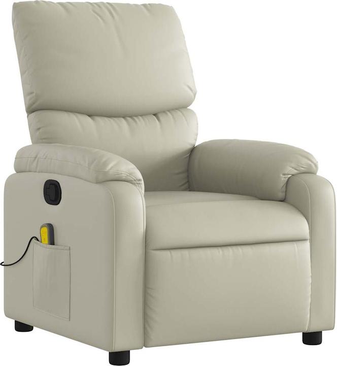VidaXL Massagesessel Creme Kunstleder,Farbe: Creme,Material