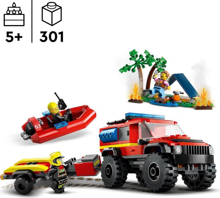 Actual product image LEGO All-terrain fire engine with rescue boat (60412, LEGO City)