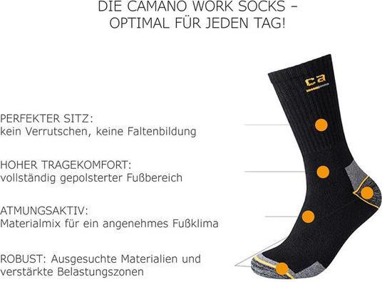 Image du produit Camano Chaussettes de travail unisexes 9p (paquet de 9, 39 - 42)