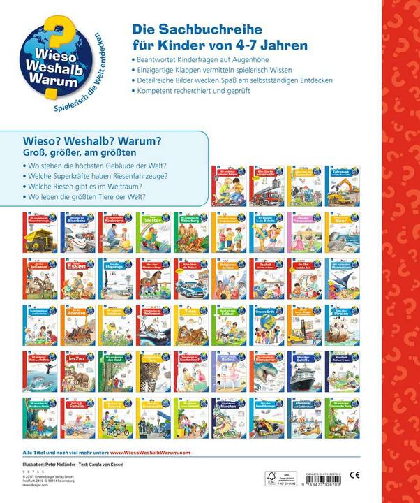 Image du produit Ravensburger Gross, grösser, am grössten (Riesenbuch) (Allemand, Carola de Chaudière, 2017)