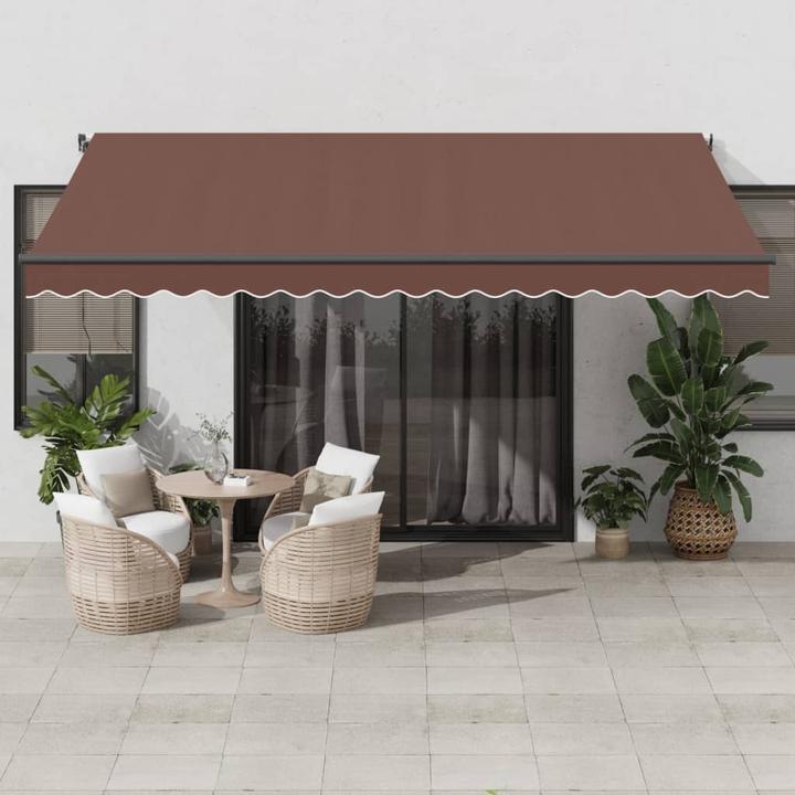Image du produit VidaXL Markise Gelenkarmmarkise Sonnenmarkise Automatisch LED Braun 450x350cm (4.50 m)