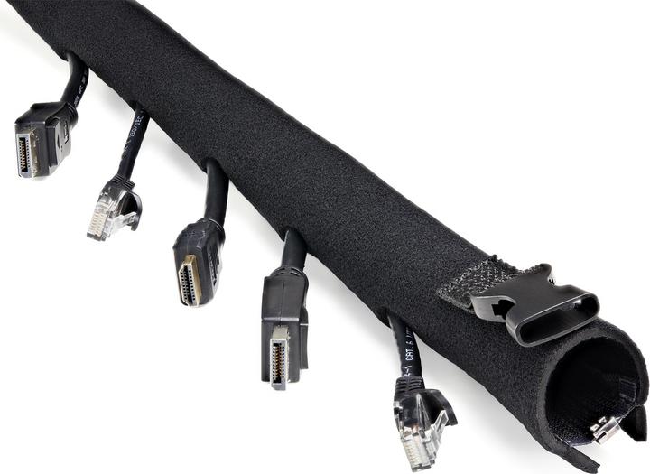 Productafbeelding StarTech Neopreen kabelhoes met rits & gesp - Diameter - Computer/PC (Kabeldoorvoer, 100 cm)