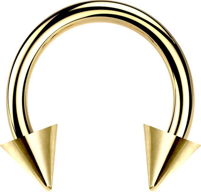 Immagine prodotto Star Piercing Bilanciere circolare placcato in oro con due coni (senza ottone, Acciaio chirurgico 316L)