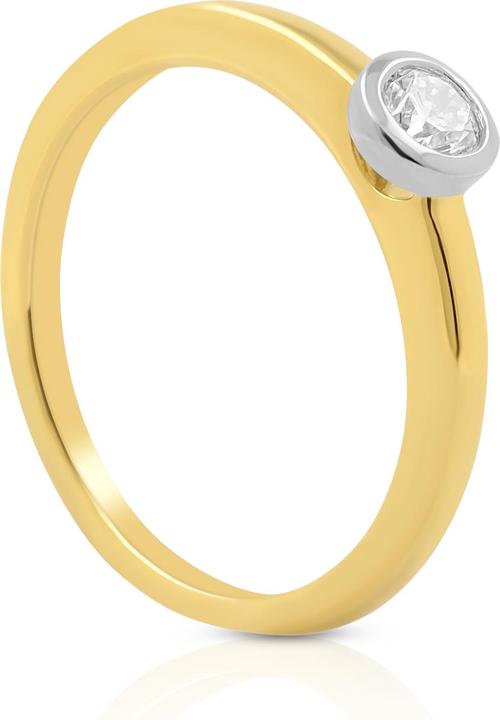 Produktbild Muau Solitaire ring frame setting yellow gold 750, diamonds 0.25ct. setting white gold 750 (56, 950 Platin)