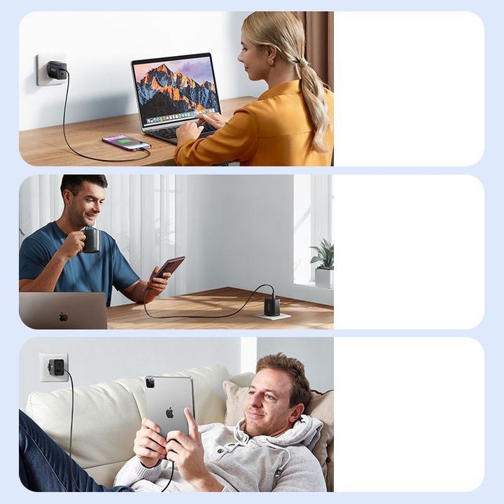 Image du produit Joyroom JR-TCF09 chargeur rapide 2x USB-C 40W - noir (40 W)