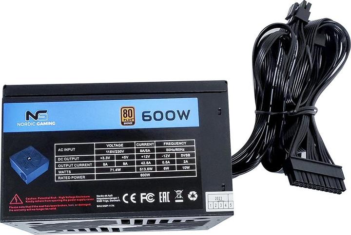 Actual product image Nordic GAMING 600W PSU (600 W)