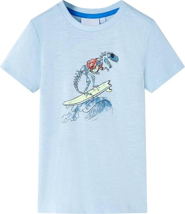VidaXL Kinder-T-Shirt Hellblau 140,Material: 100 % Baumwolle,Farbe (140)
