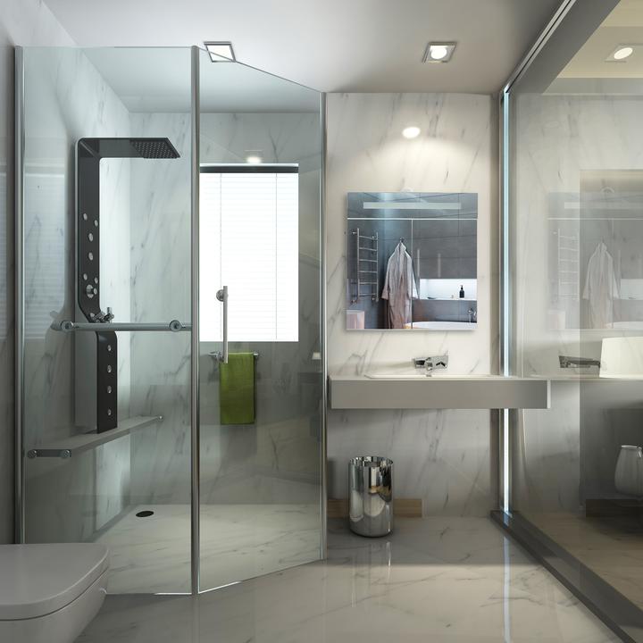 Actual product image Relaxdays LED Mirror Cabinet with 2 Doors (60 x 12 x 67 cm)