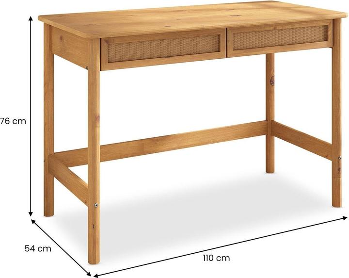 Image du produit IDIMEX Schreibtisch RODRIGO mit 2 Schubladen – Eiche