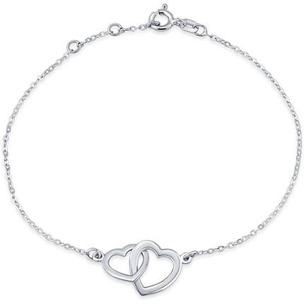 Silvego Fine silver hand chain with Hearts SMJB060RN3ZT
