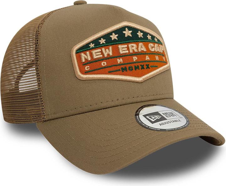 Produktbild New Era A-Frame Mesh Trucker Cap - Vintage Brand Khaki (One Size)