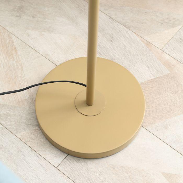 Actual product image Swisshandel24 Stehlampe Wohnzimmer Stehleuchte mit Leinen Lampenschirm, Zugkettenschalter (E27)