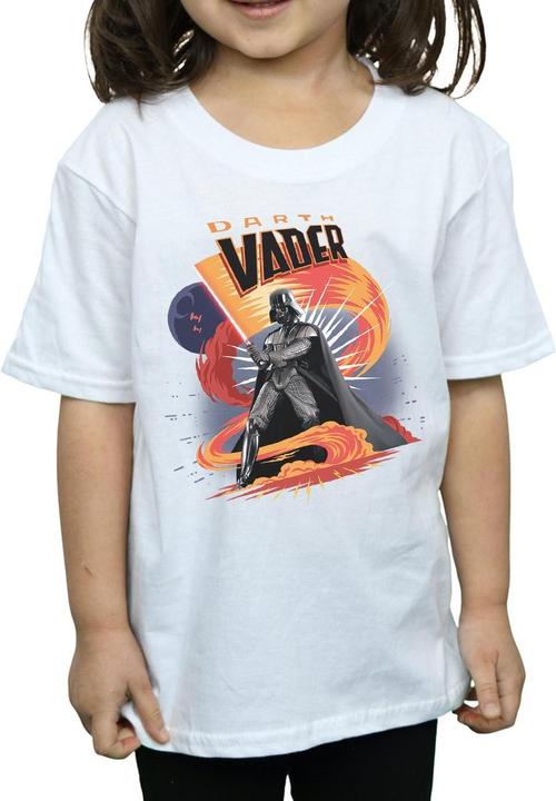 Actual product image Star Wars Girls Darth Vader Swirling Fury Cotton T-Shirt (140, 146)