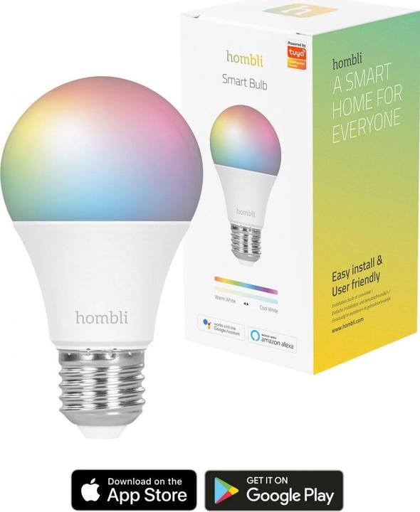 Produktbild Hombli Smart Bulb 9W RGB (2x) (E27, 9 W, 800 lm, 2 x, F)