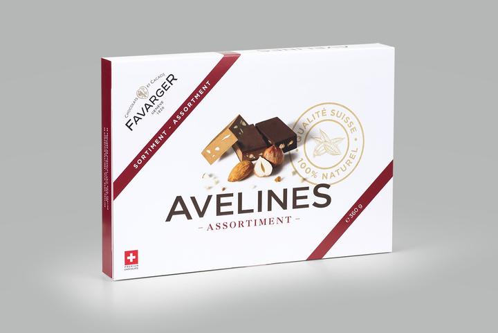 Actual product image Favarger HERITAGE Box of 36 milk, dark and praline chocolates Avelines (360 g)