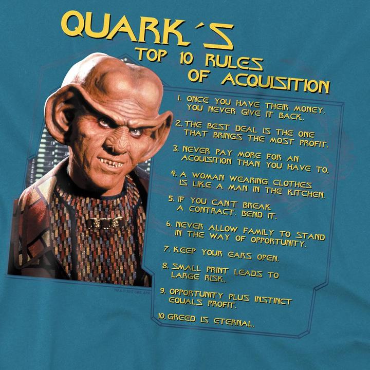Actual product image Mens Quarks Rules T-Shirt (XXL)