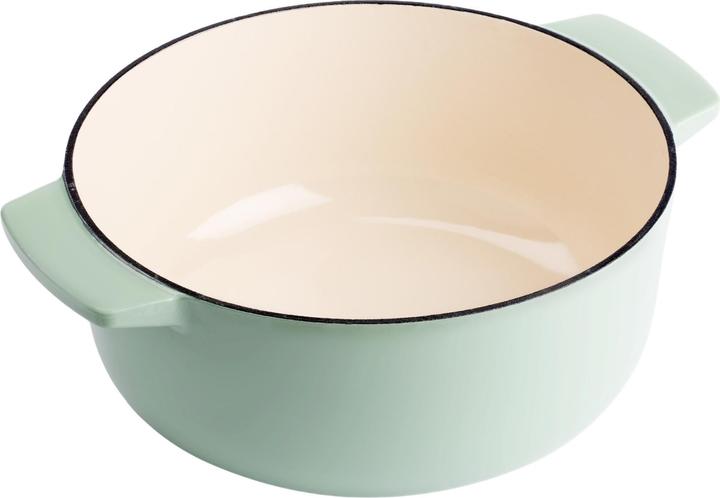 Produktbild KitchenAid braadpan emaille 26cm - pistache groen - limited edition (26 cm, Bräter + Schmortopf, Gusseisen)