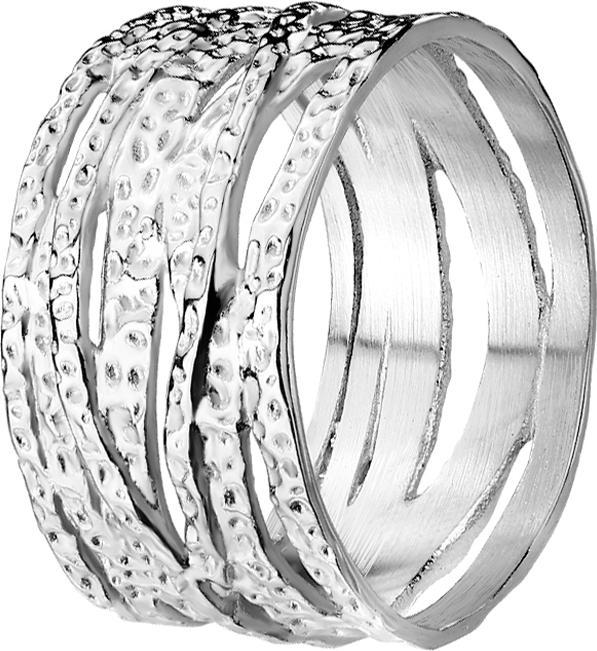 Actual product image Star Piercing Ring silver cross and cross hammered (Surgical steel 316L, without brass)