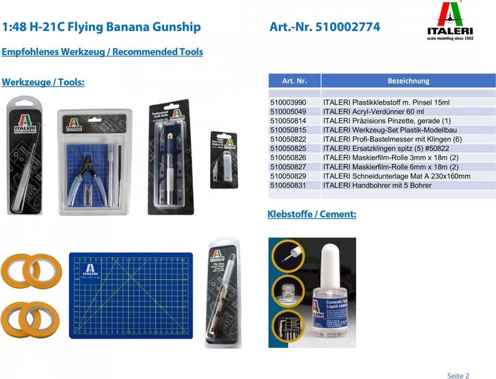 Produktbild Italeri H-21C Flying Banana Gunship