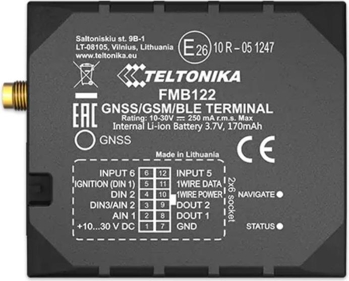 Actual product image Teltonika FMB122 - DUAL-SIM Tracker with external GNSS Antenna