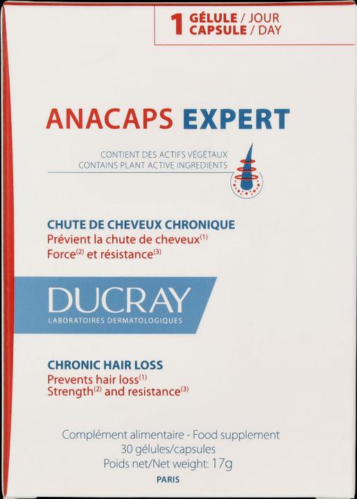 Etichetta energetica Pierre Fabre Ducray Anacaps Expert, 30 capsule (Lozione corpo)