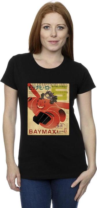 Immagine prodotto Disney Big Hero 6 Baymax Flying Baymax Newspaper Maglietta Donna (M)