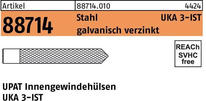 Actual product image Upat Internally threaded sleeve R 88714 UKA IST M 8 x 90 Galvanised steel (10 pcs.)